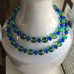 🍀 JOAN RIVERS Faceted Ombré Crystal Bead Necklace